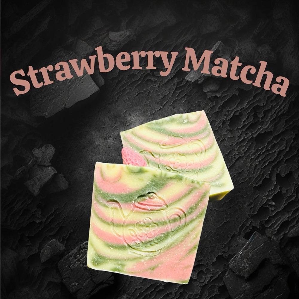 Strawberry Matcha Soap Bars Set of 2